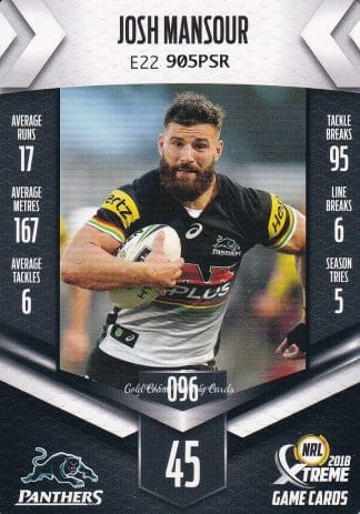 2018 NRL Xtreme Common Card - Base 096 Josh Mansour Penrith Panthers