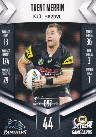 2018 NRL Xtreme Common Card - Base 097 Trent Merrin Penrith Panthers