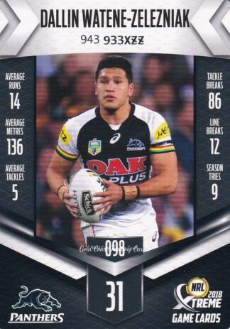 2018 NRL Xtreme Common Card - Base 098 Dallin Watene-Zelezniak Penrith Panthers