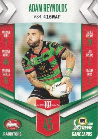 2018 NRL Xtreme Common Card - Base 107 Adam Reynolds South Sydney Rabbitohs