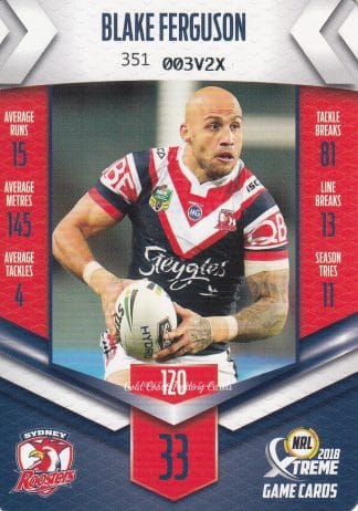 2018 NRL Xtreme Common Card - Base 120 Blake Ferguson Sydney Roosters