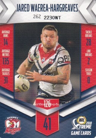 2018 NRL Xtreme Common Card - Base 126 Jared Waerea-Hargreaves Sydney Roosters