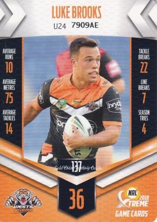 2018 NRL Xtreme Common Card - Base 137 Luke Brooks Wests Tigers