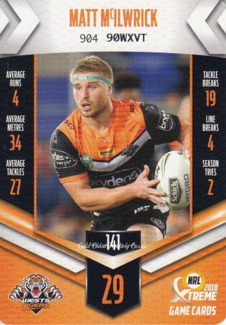 2018 NRL Xtreme Common Card - Base 141 Matt McIlwrick Wests Tigers
