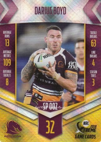 2018 NRL Xtreme Silver Parallels - SP002 Darius Boyd Brisbane Broncos