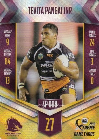 2018 NRL Xtreme Silver Parallels - SP008 Tevita Pangai Jnr Brisbane Broncos