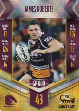 2018 NRL Xtreme Silver Parallels - SP009 James Roberts Brisbane Broncos