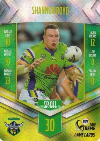 2018 NRL Xtreme Silver Parallels - SP011 Shannon Boyd Canberra Raiders