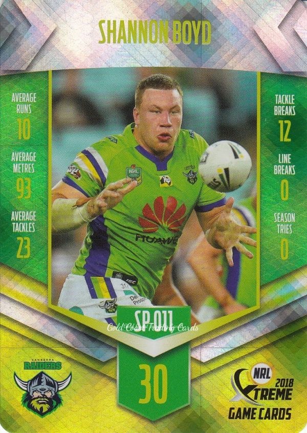2018 NRL Xtreme Silver Parallels - SP011 Shannon Boyd Canberra Raiders