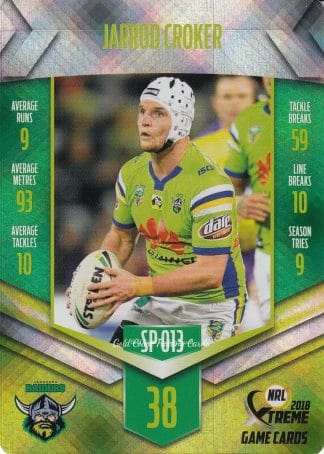 2018 NRL Xtreme Silver Parallels - SP013 Jarrod Croker Canberra Raiders