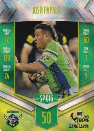 2018 NRL Xtreme Silver Parallels - SP016 Josh Papalii Canberra Raiders