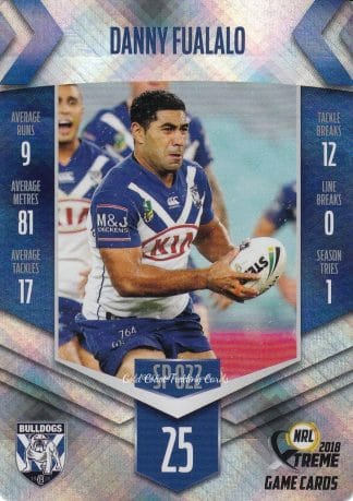 2018 NRL Xtreme Silver Parallels - SP022 Danny Fualalo Canterbury Bulldogs