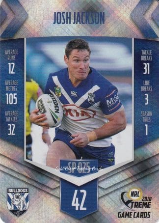2018 NRL Xtreme Silver Parallels - SP025 Josh Jackson Canterbury Bulldogs