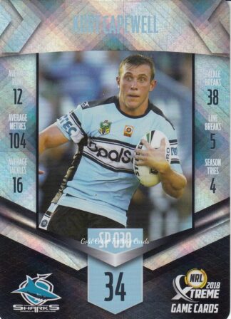 2018 NRL Xtreme Silver Parallels - SP030 Kurt Capewell Cronulla Sharks