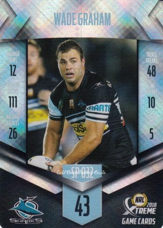 2018 NRL Xtreme Silver Parallels - SP032 Wade Graham Cronulla Sharks