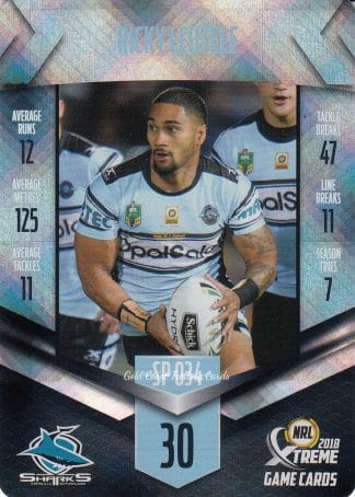 2018 NRL Xtreme Silver Parallels - SP034 Ricky Leutele Cronulla Sharks