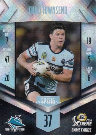 2018 NRL Xtreme Silver Parallels - SP036 Chad Townsend Cronulla Sharks