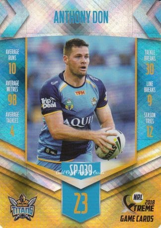 2018 NRL Xtreme Silver Parallels - SP039 Anthony Don Gold Coast Titans