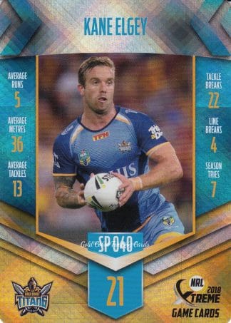 2018 NRL Xtreme Silver Parallels - SP040 Kane Elgey Gold Coast Titans