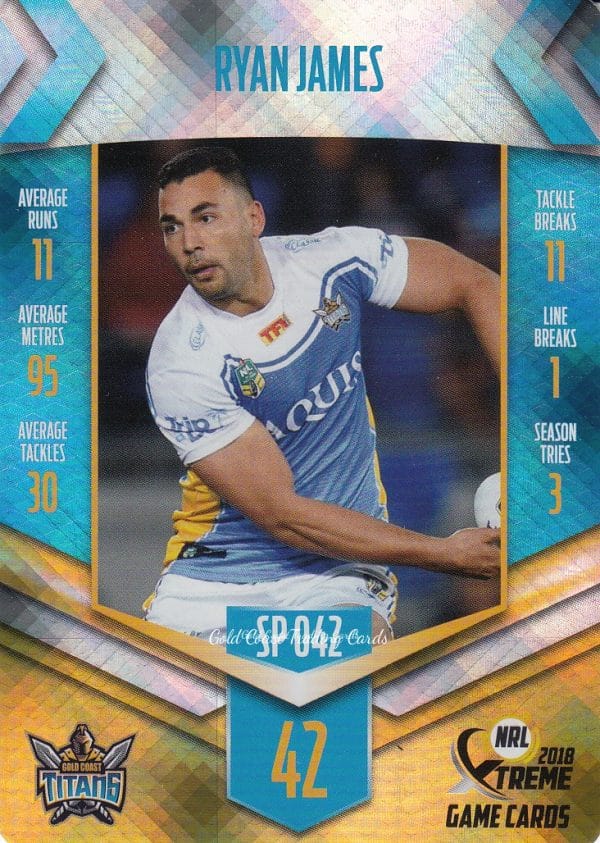 2018 NRL Xtreme Silver Parallels - SP042 Ryan James Gold Coast Titans