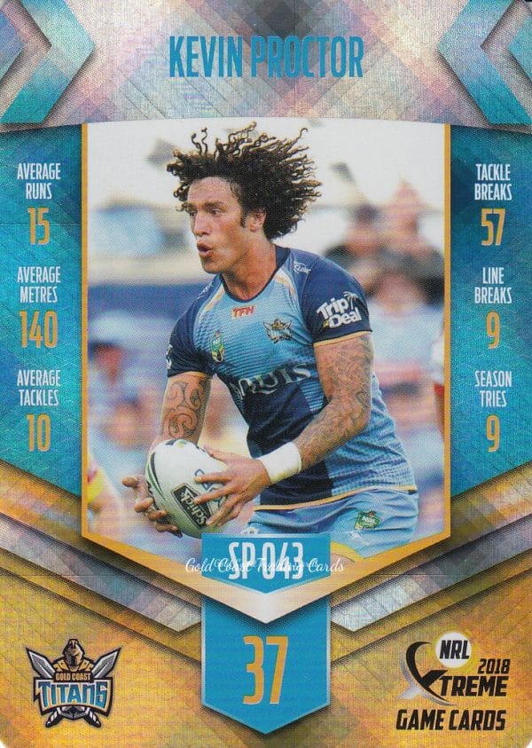 2018 NRL Xtreme Silver Parallels - SP043 Kevin Proctor Gold Coast Titans