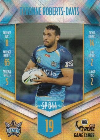2018 NRL Xtreme Silver Parallels - SP044 Tyronne Roberts-Davis Gold Coast Titans