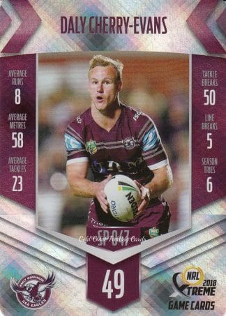 2018 NRL Xtreme Silver Parallels - SP047 Daly Cherry-Evans Manly Sea Eagles