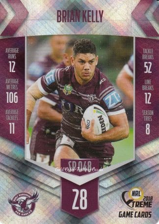 2018 NRL Xtreme Silver Parallels - SP048 Brian Kelly Manly Sea Eagles