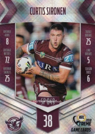 2018 NRL Xtreme Silver Parallels - SP049 Curtis Sironen Manly Sea Eagles