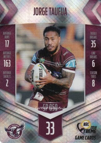 2018 NRL Xtreme Silver Parallels - SP050 Jorge Taufua Manly Sea Eagles