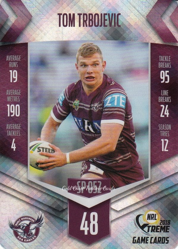 2018 NRL Xtreme Silver Parallels - SP052 Tom Trbojevic Manly Sea Eagles