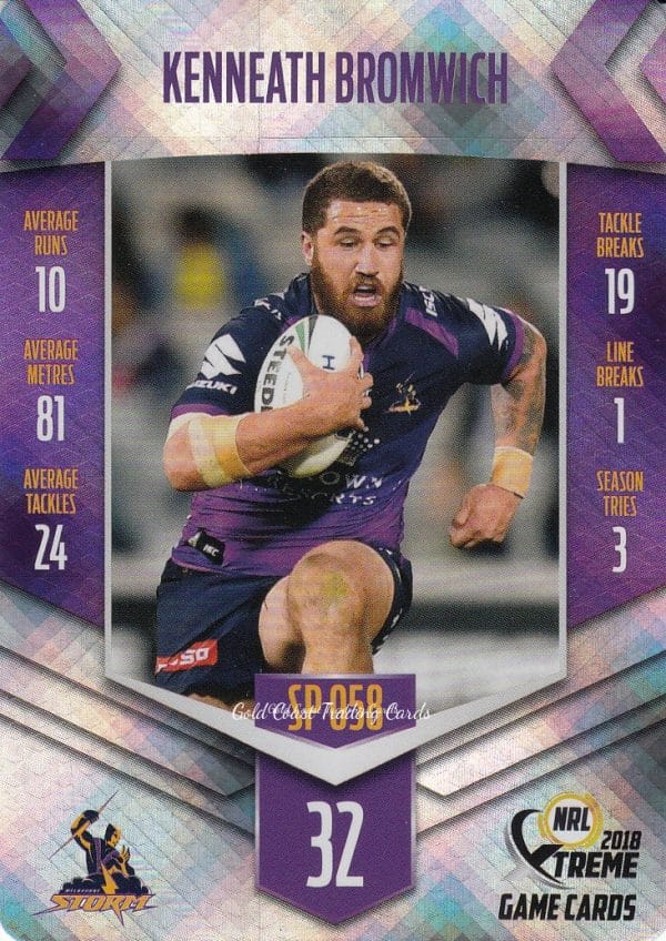 2018 NRL Xtreme Silver Parallels - SP058 Kenneath Bromwich Melbourne Storm