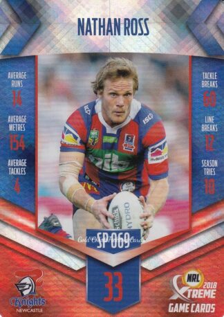 2018 NRL Xtreme Silver Parallels - SP069 Nathan Ross Newcastle Knights