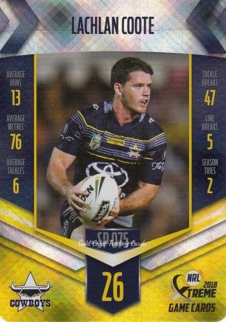2018 NRL Xtreme Silver Parallels - SP075 Lachlan Coote North Qld Cowboys