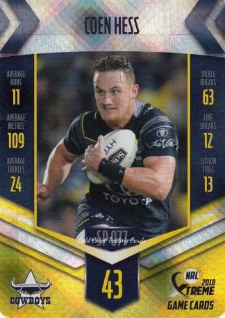 2018 NRL Xtreme Silver Parallels - SP077 Coen Hess North Qld Cowboys