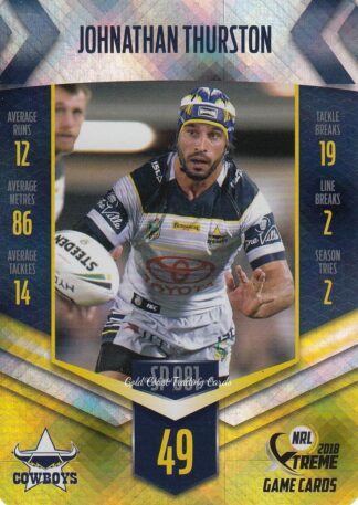 2018 NRL Xtreme Silver Parallels - SP081 Johnathan Thurston North Qld Cowboys