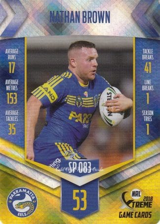 2018 NRL Xtreme Silver Parallels - SP083 Nathan Brown Parramatta Eels