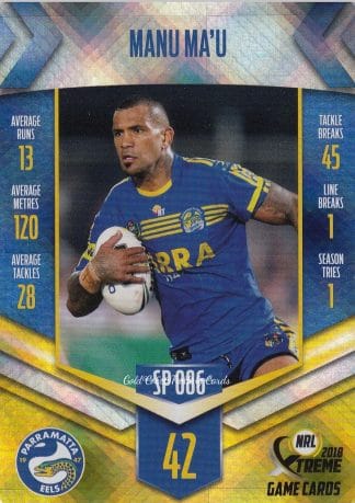 2018 NRL Xtreme Silver Parallels - SP086 Manu Ma'u Parramatta Eels