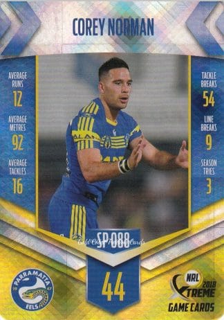2018 NRL Xtreme Silver Parallels - SP088 Corey Norman Parramatta Eels