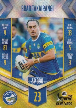 2018 NRL Xtreme Silver Parallels - SP090 Brad Takairangi Parramatta Eels