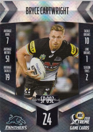 2018 NRL Xtreme Silver Parallels - SP092 Bryce Cartwright Penrith Panthers