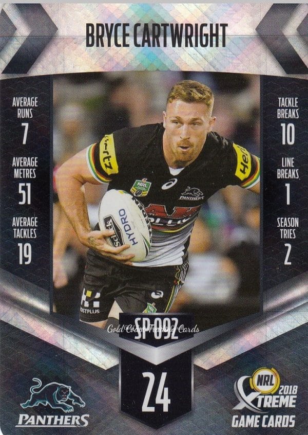 2018 NRL Xtreme Silver Parallels - SP092 Bryce Cartwright Penrith Panthers