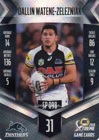 2018 NRL Xtreme Silver Parallels - SP098 Dallin Watene-Zelezniak Penrith Panthers