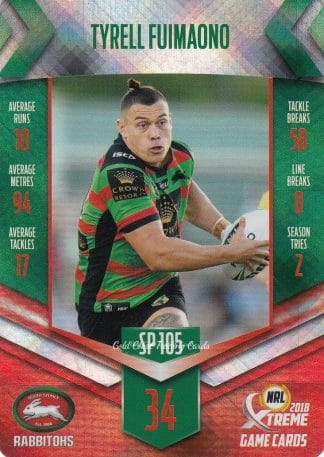 2018 NRL Xtreme Silver Parallels - SP105 Tyrell Fuimaono South Sydney Rabbitohs