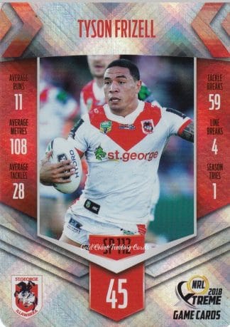 2018 NRL Xtreme Silver Parallels - SP112 Tyson Frizell St George Dragons