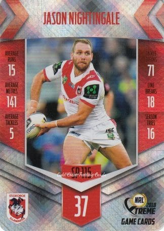 2018 NRL Xtreme Silver Parallels - SP115 Jason Nightingale St George Dragons