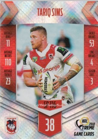 2018 NRL Xtreme Silver Parallels - SP116 Tariq Sims St George Dragons