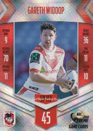 2018 NRL Xtreme Silver Parallels - SP117 Gareth Widdop St George Dragons