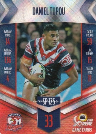 2018 NRL Xtreme Silver Parallels - SP125 Daniel Tupou Sydney Roosters