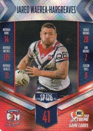 2018 NRL Xtreme Silver Parallels - SP126 Jared Waerea-Hargreaves Sydney Roosters